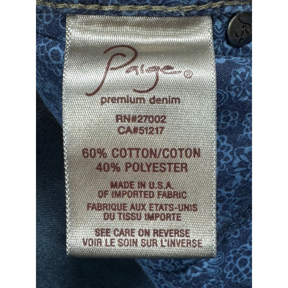 Paige Womens Rising Glen Bootcut Dark Wash Blue Jeans 28 Meas: 28x32.5 - Picture 5 of 7